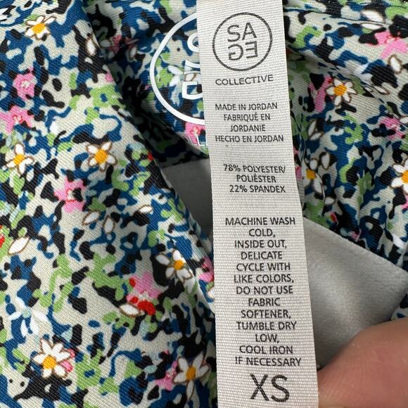 Sage Collective Athletic Set WMNS XS Blue Floral Athleisure Workout Matching Set - Picture 14 of 15